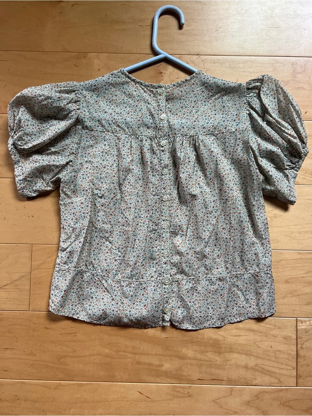 Doen Floral Puff-Sleeve Cotton Blouse